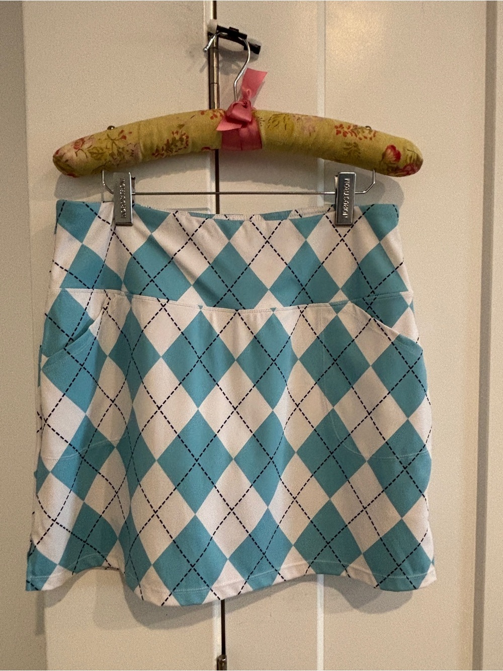 Viodia Blue and White Argyle Athletic Skirt. Size L